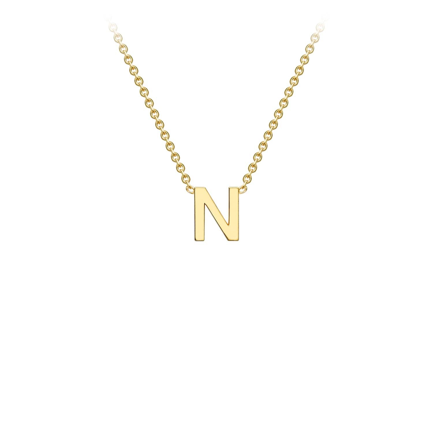 9k Yellow Gold 'N' Initial Letter Necklace