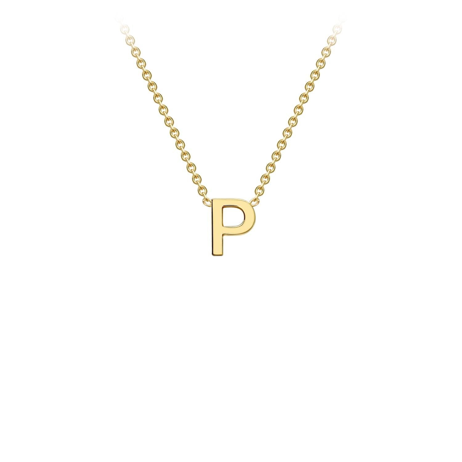 9k Yellow Gold 'P' Initial Letter Necklace