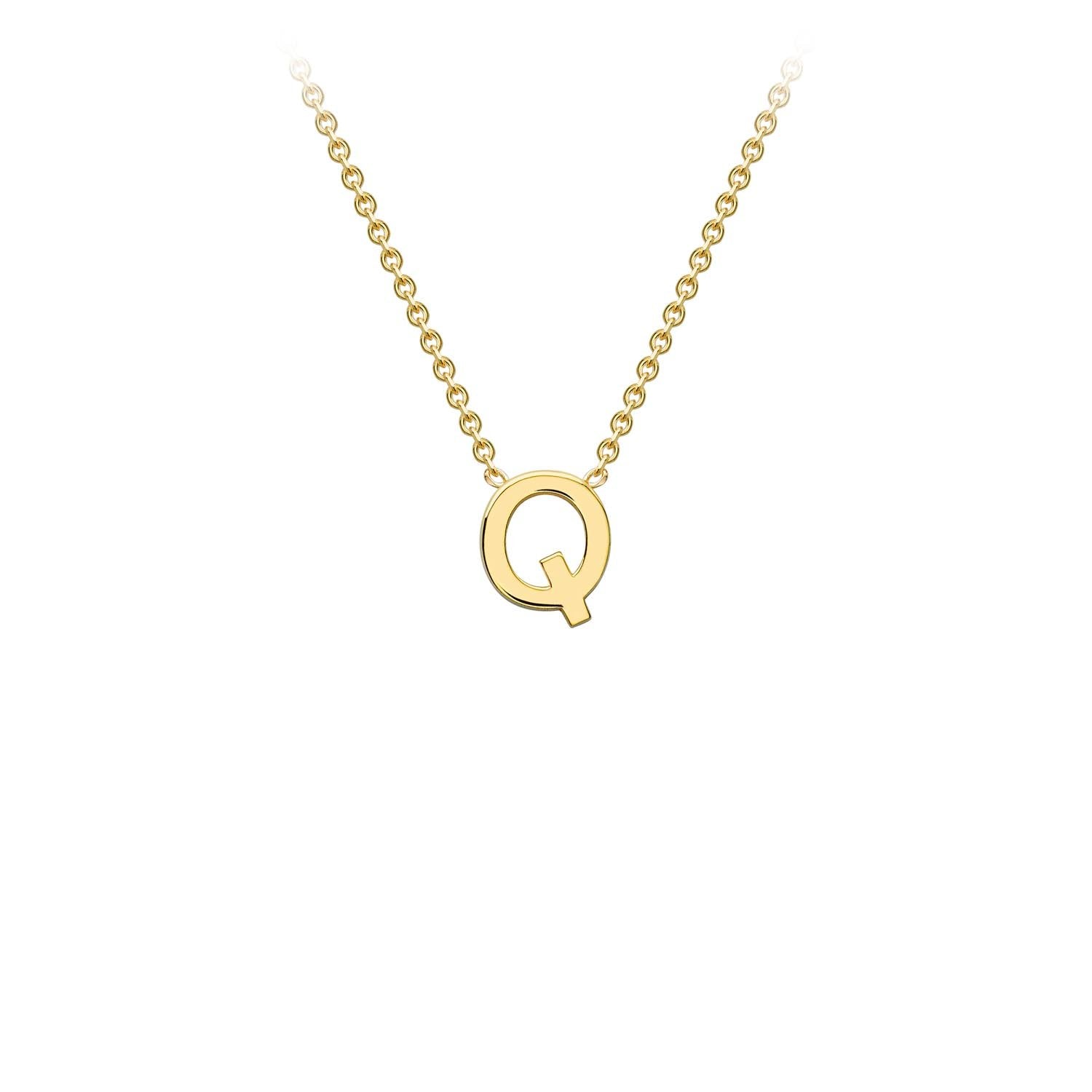 9k Yellow Gold 'Q' Initial Letter Necklace
