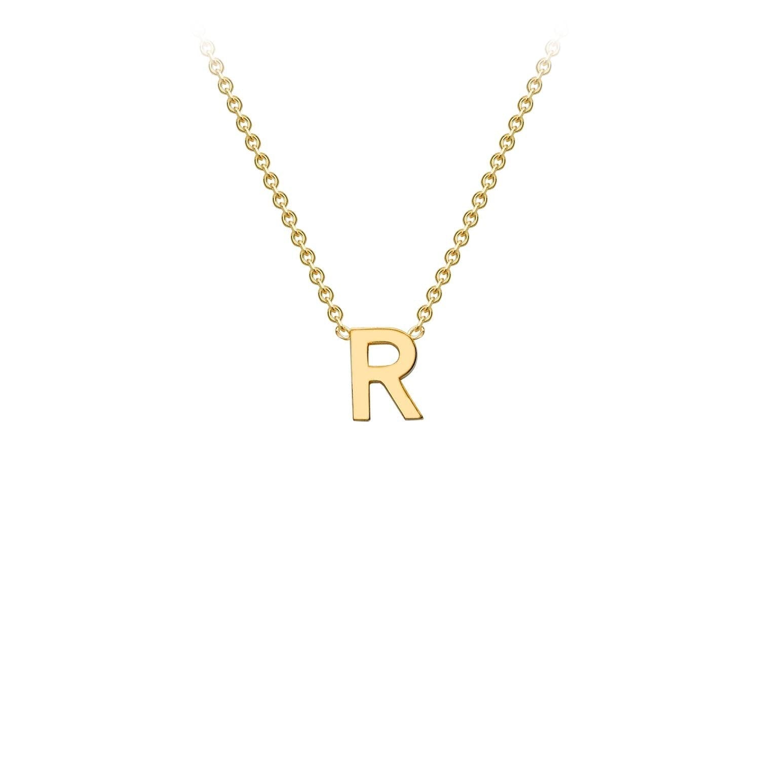 9k Yellow Gold 'R' Initial Letter Necklace