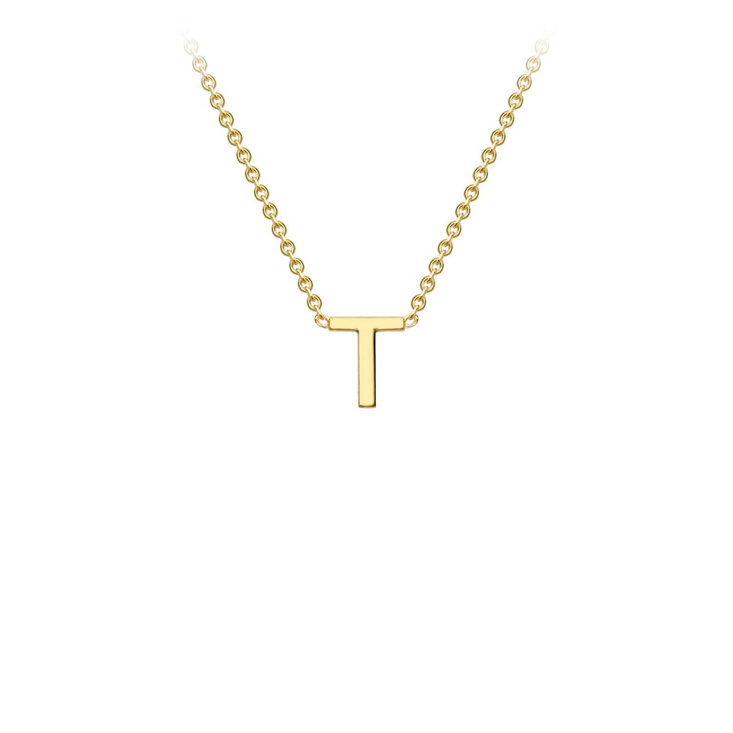 9k Yellow Gold 'T' Initial Letter Necklace