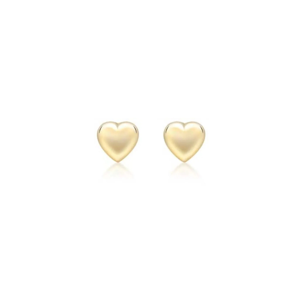9k Yellow Gold Mini Heart Stud Earrings