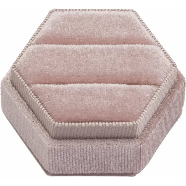 Blush Velvet Double Ring Box