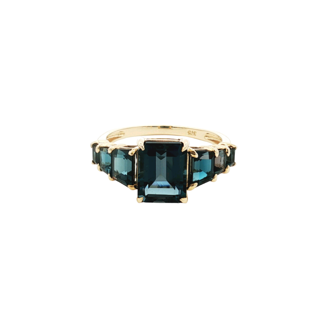 9k Yellow Gold London Blue Topaz Ring