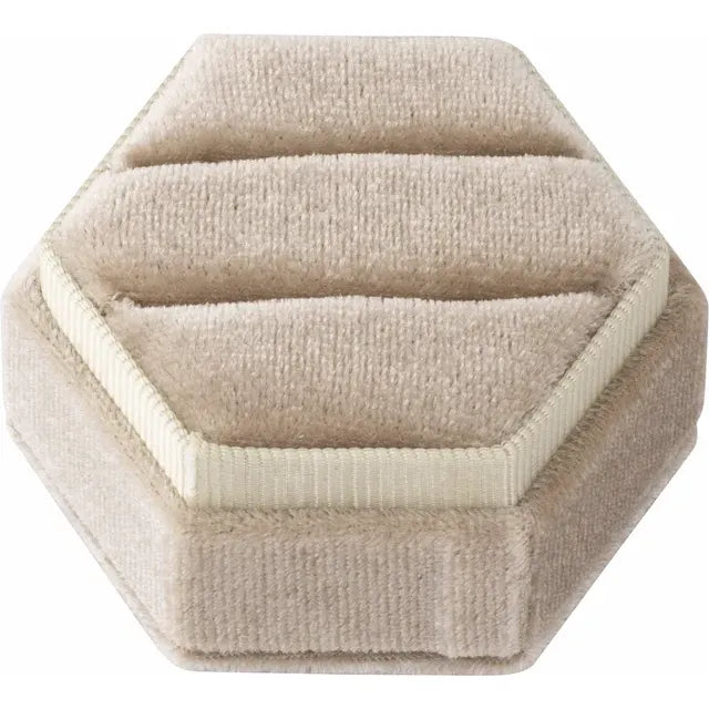 Champagne Velvet Double Ring Box