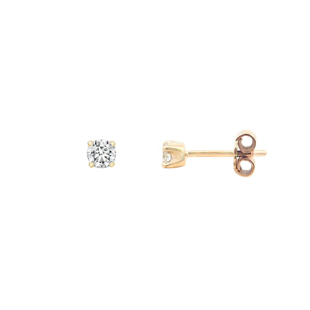 9k Yellow Gold Lab Created Diamond Stud Earrings TDW 0.25ct