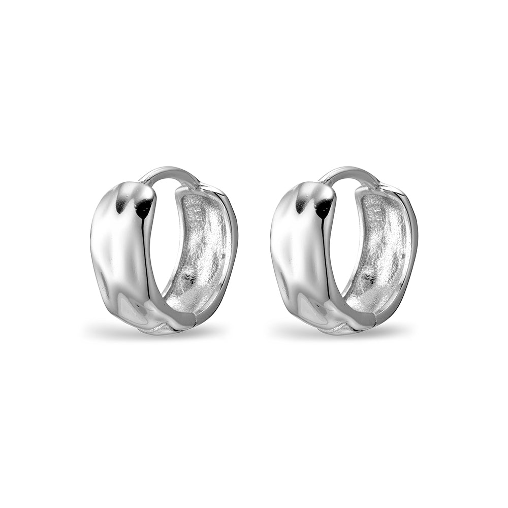 Sterling Silver Hammered Hoop