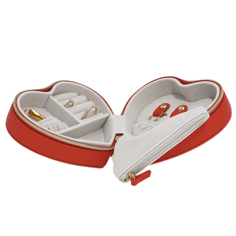 Stackers Red Heart Travel Jewellery Box