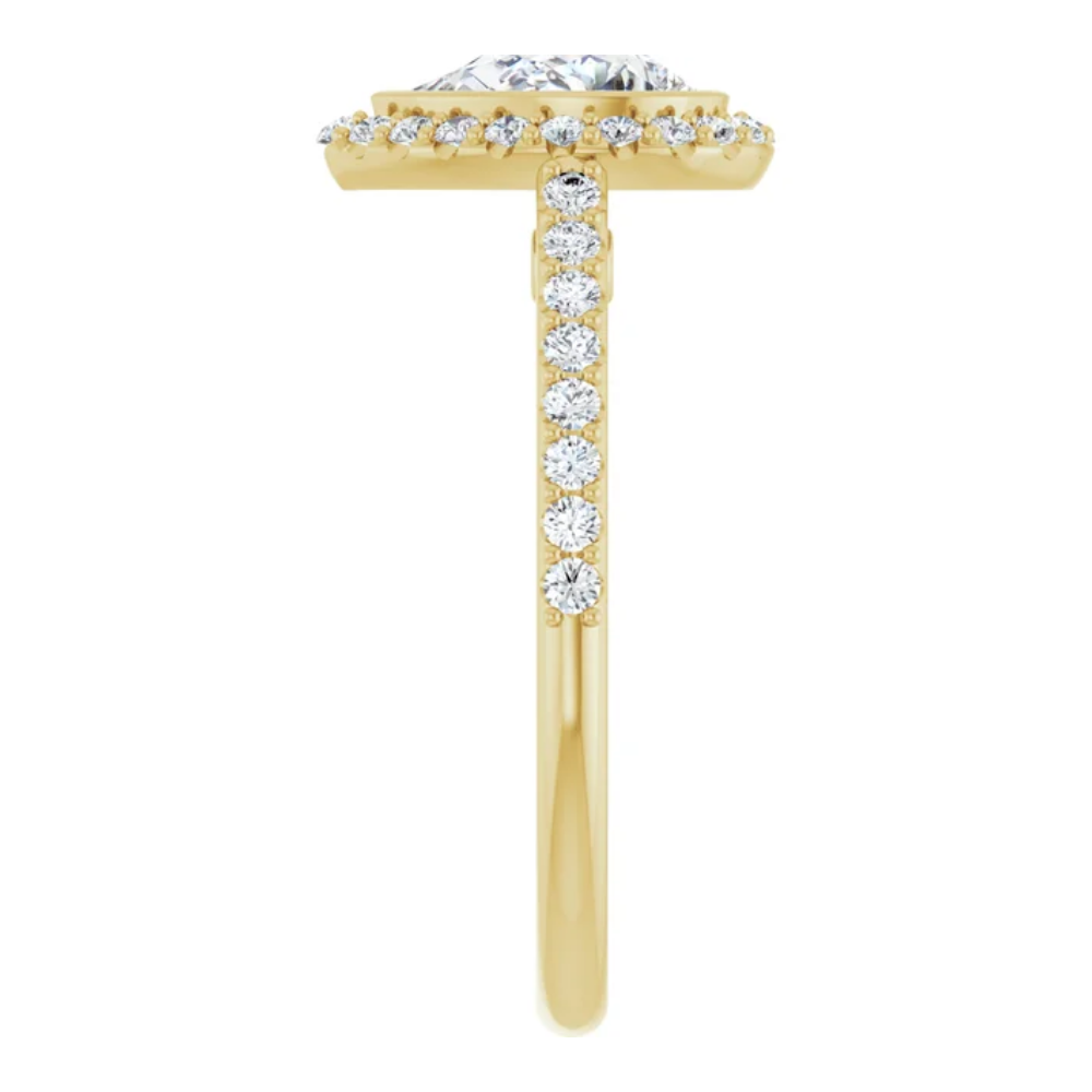 'Aurora' Pear Halo Ring
