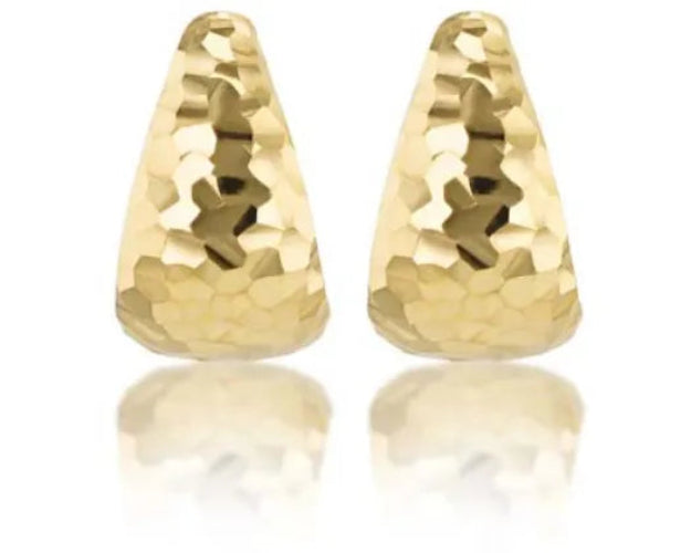 9k Yellow Gold J Shape Huggie Earrings