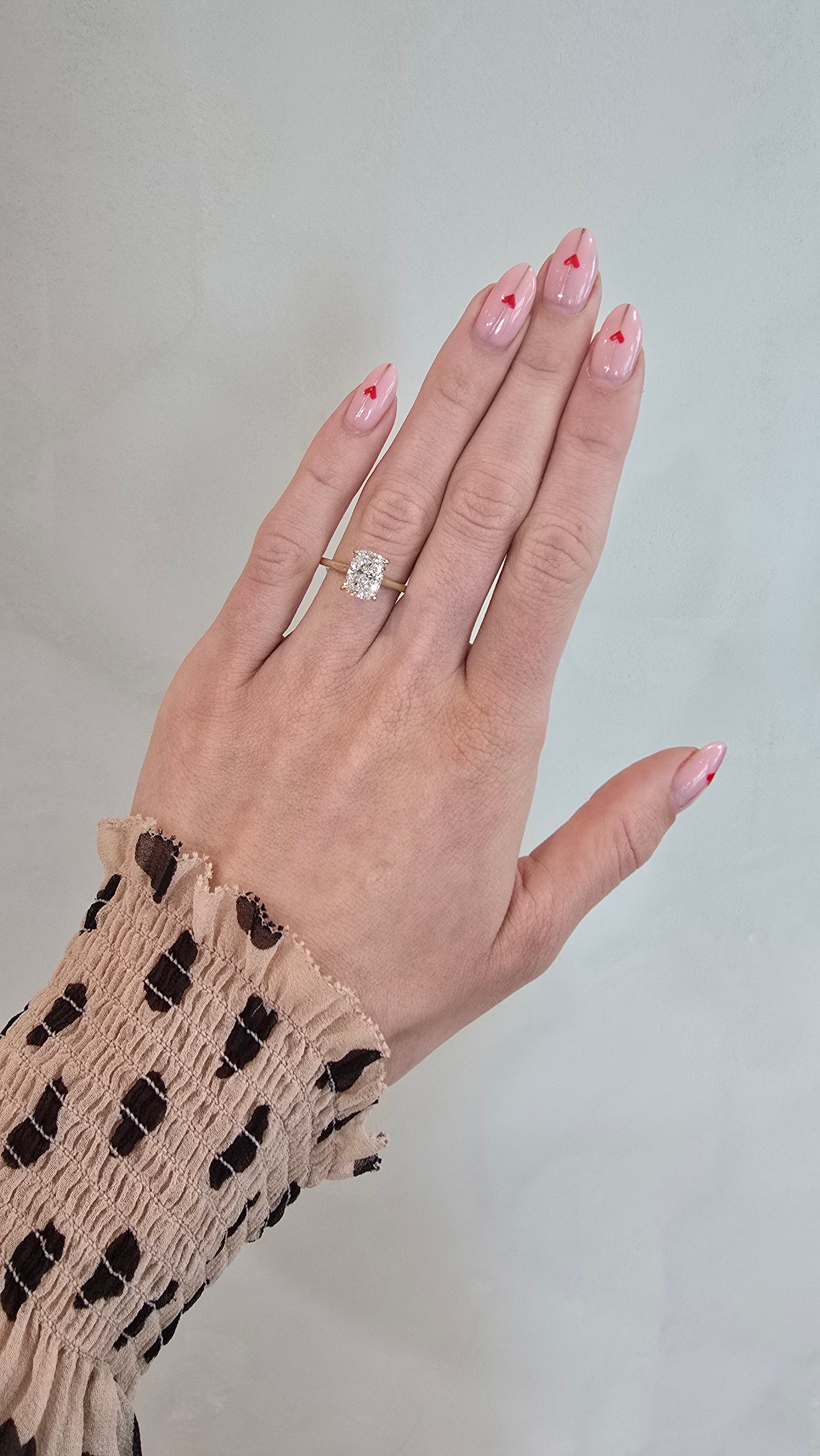 14k Yellow Gold 'Soraya' 3ct Elongated Cushion Hidden Halo Solitaire