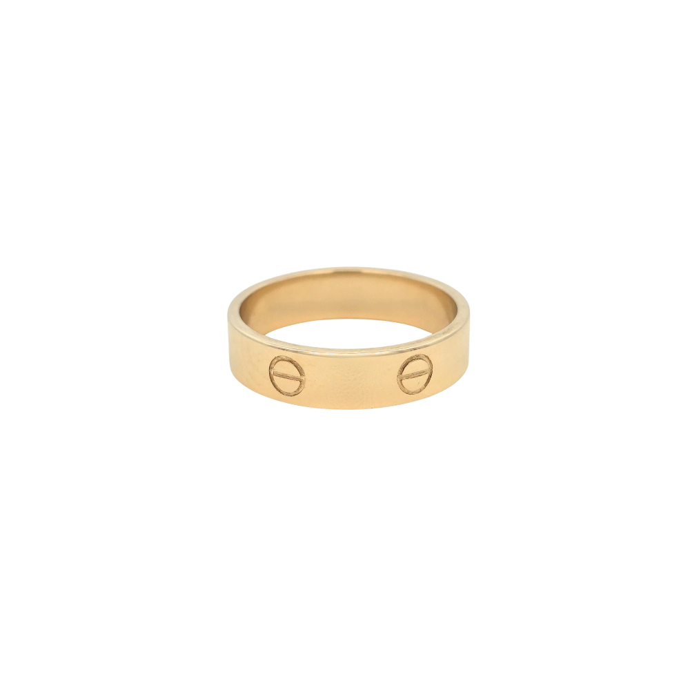 9k Yellow Gold Love Lock Ring
