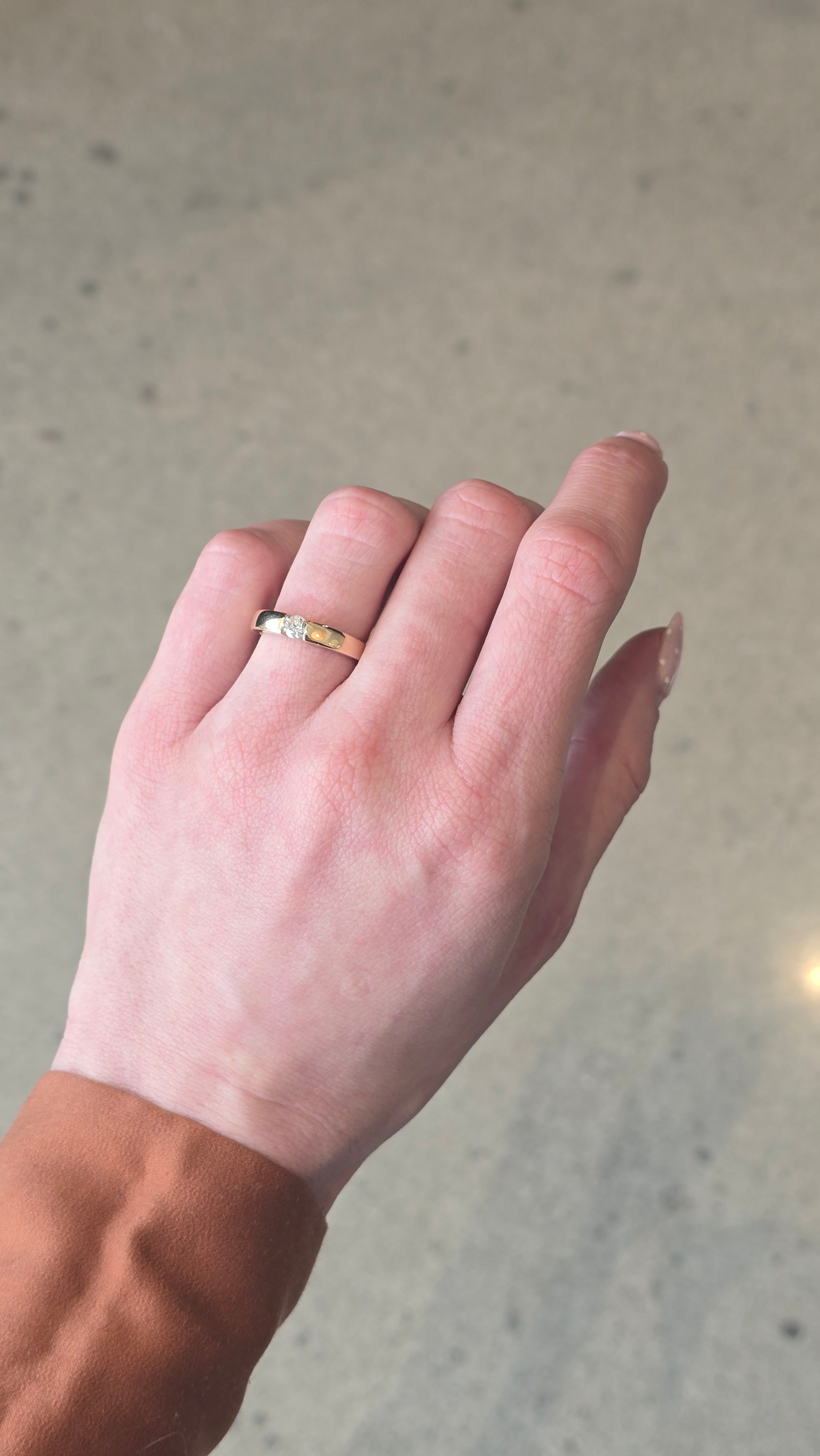 9k Yellow Gold Tension Set Diamond Band