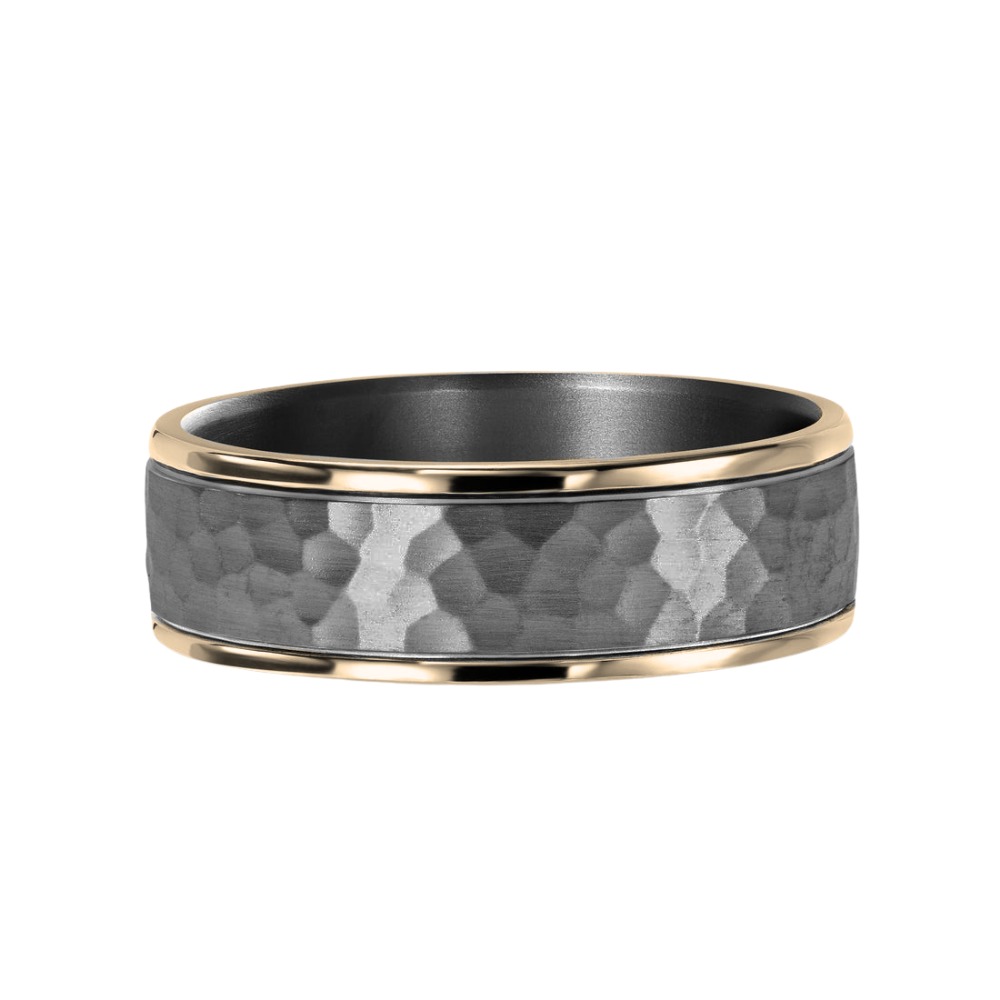 Hammered Tantalum & Gold Ring