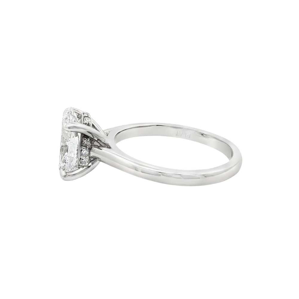 Platinum 'Isabelle' Lab Diamond Solitaire Hidden Halo Ring