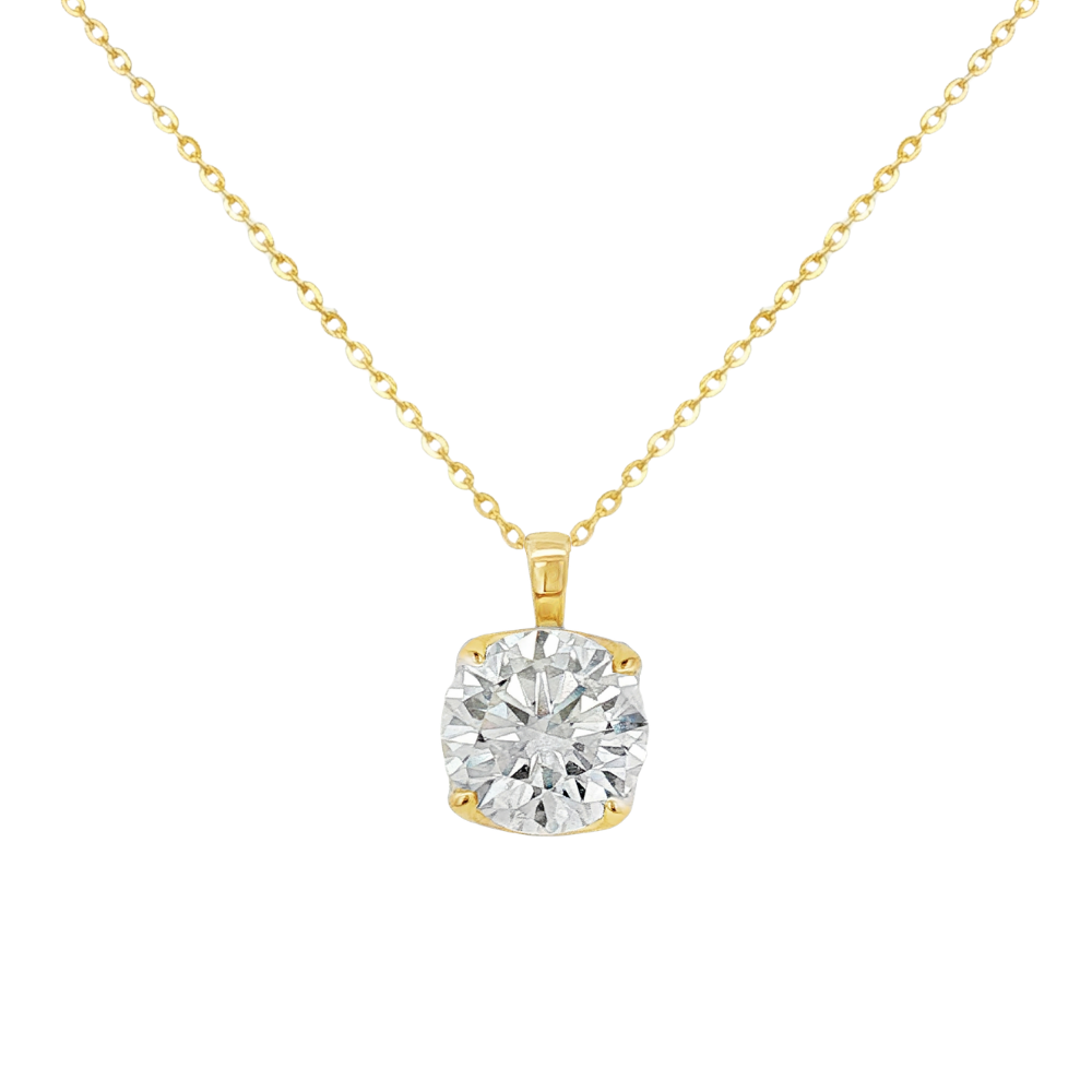 9k Yellow Gold 2.20ct Lab Created Diamond Necklace