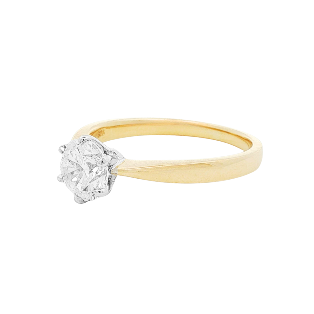 9k Bitone 1.0ct Lab Diamond Solitaire Ring