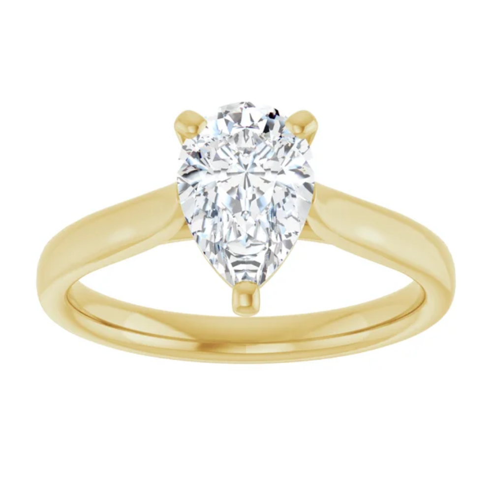 'Amelia' Pear Solitaire Ring
