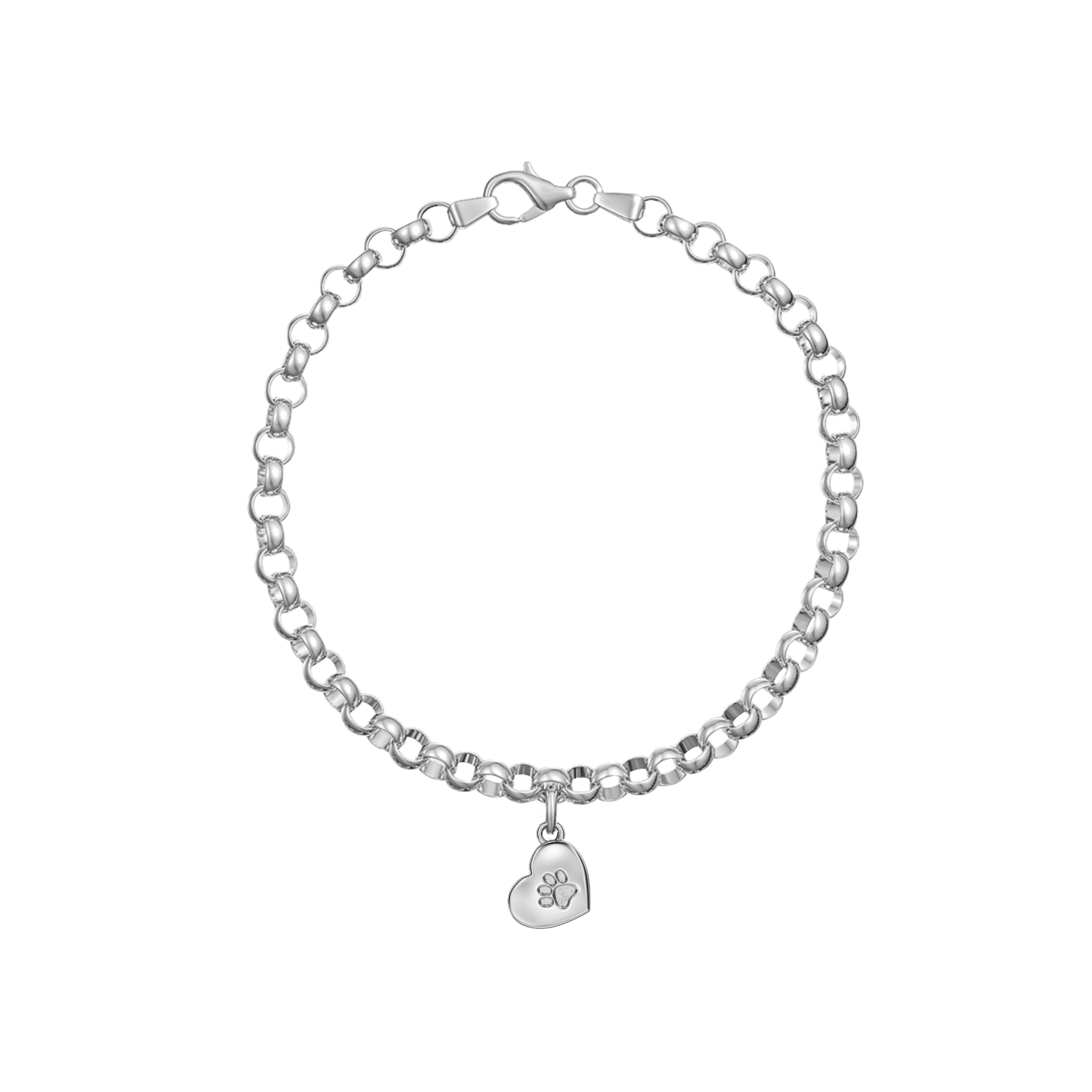 Love in a Jewel Paw Print Heart Charm