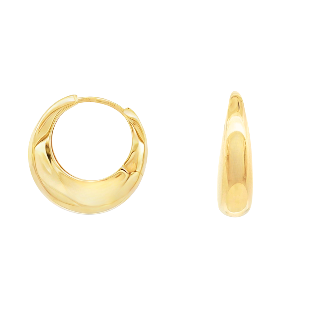 9k Yellow Gold Huggie Crescent Moon Earrings