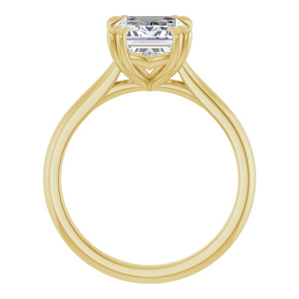 'Lucie' Emerald Cut Double Claw Ring