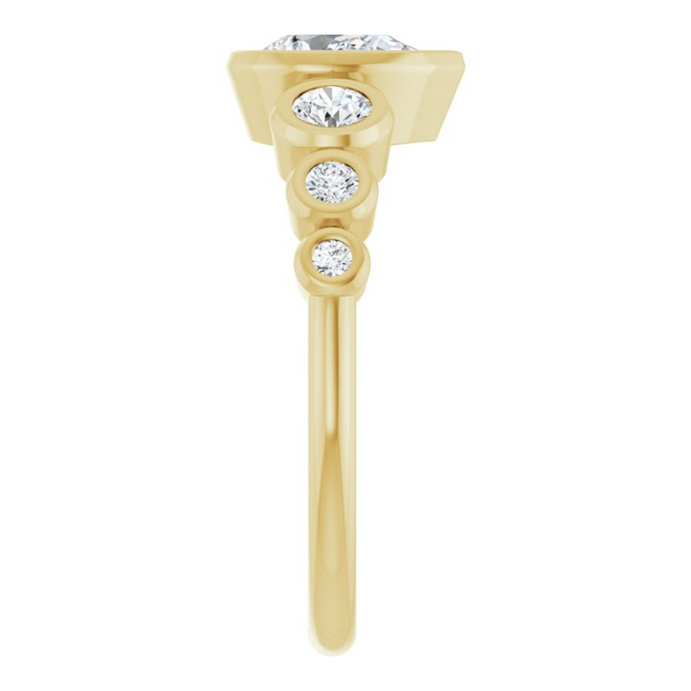 'Liora' Bezel Pear & Round RIng
