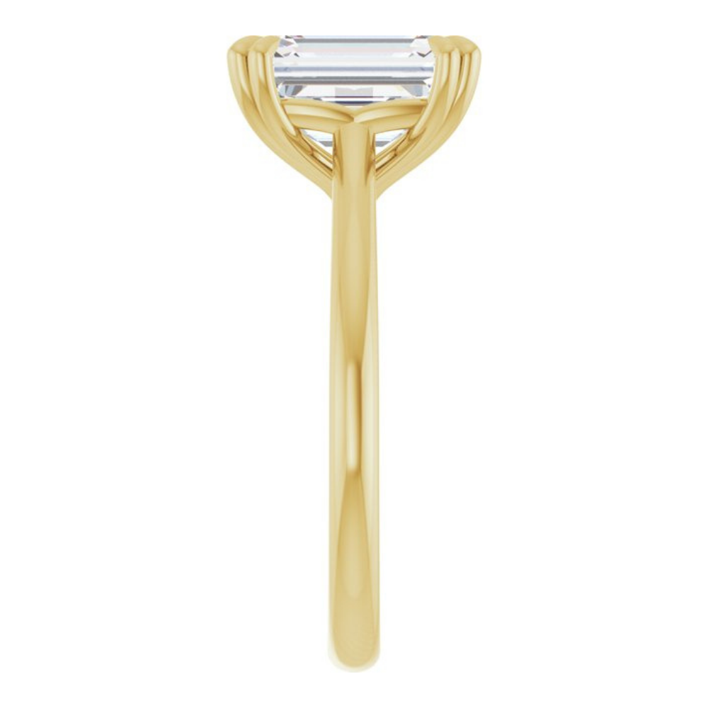 'Lucie' Emerald Cut Double Claw Ring