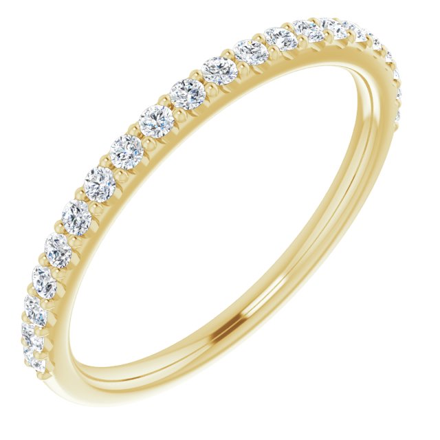 14k Yellow Gold Lab Diamond Pave Band