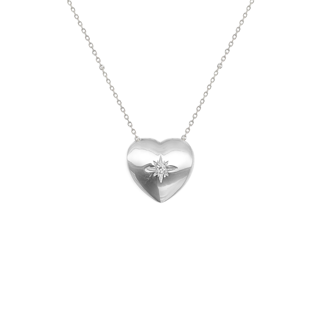 Sterling Silver 'Love Star' CZ Necklace