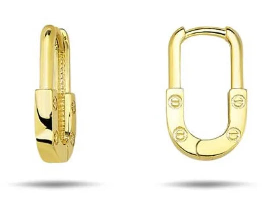 Yellow Gold Lock Earrings