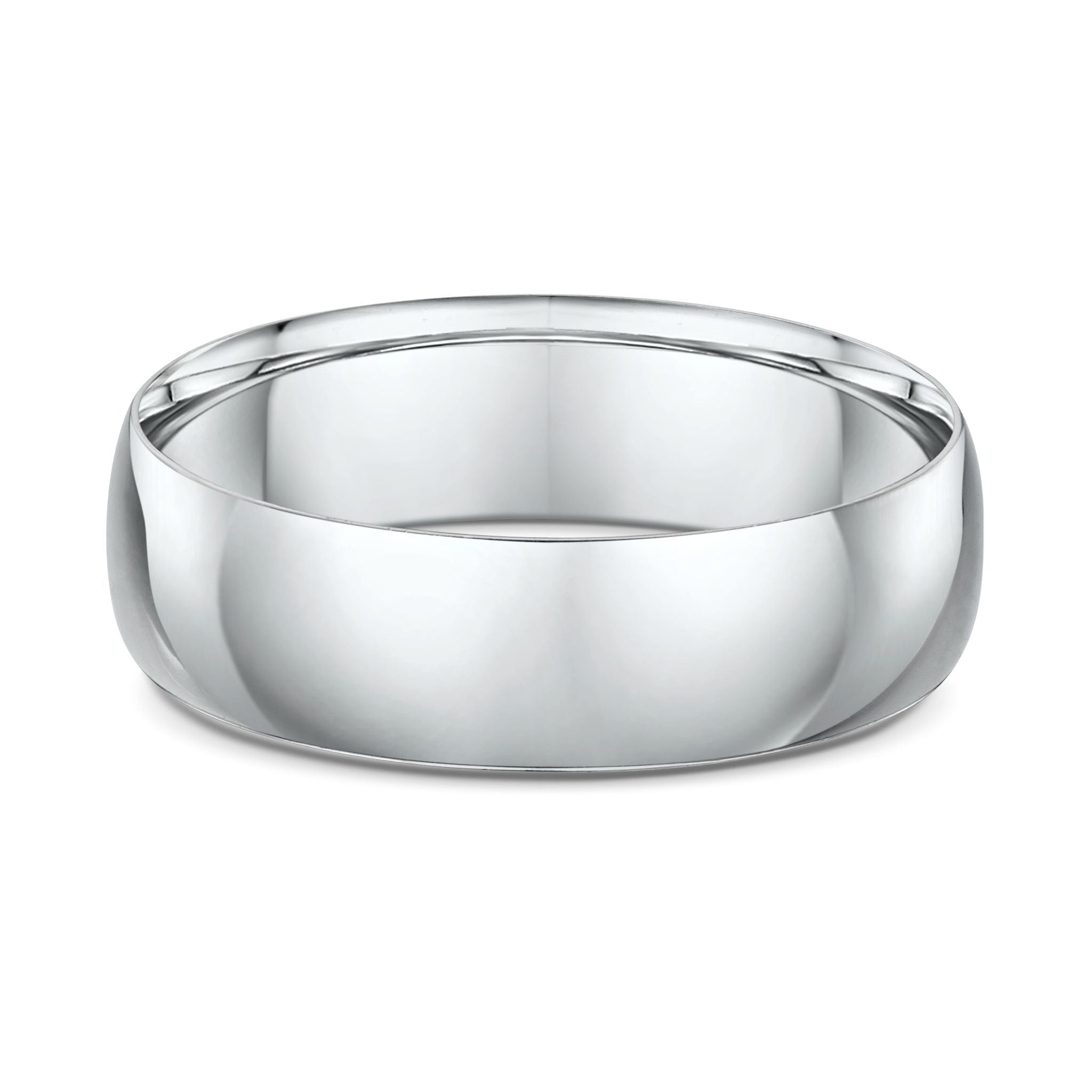 'Caleb' Platinum 600 Light Dome Band Polished