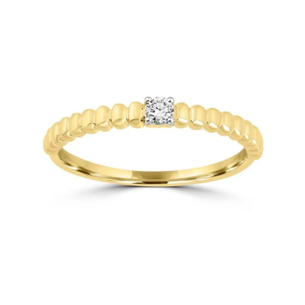 9k Yellow Gold Diamond Dots Band