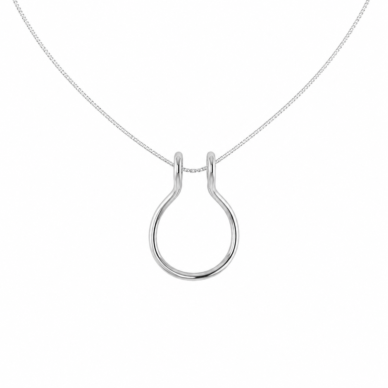 Sterling Silver 'Omega' Ring Holder 45cm Necklace