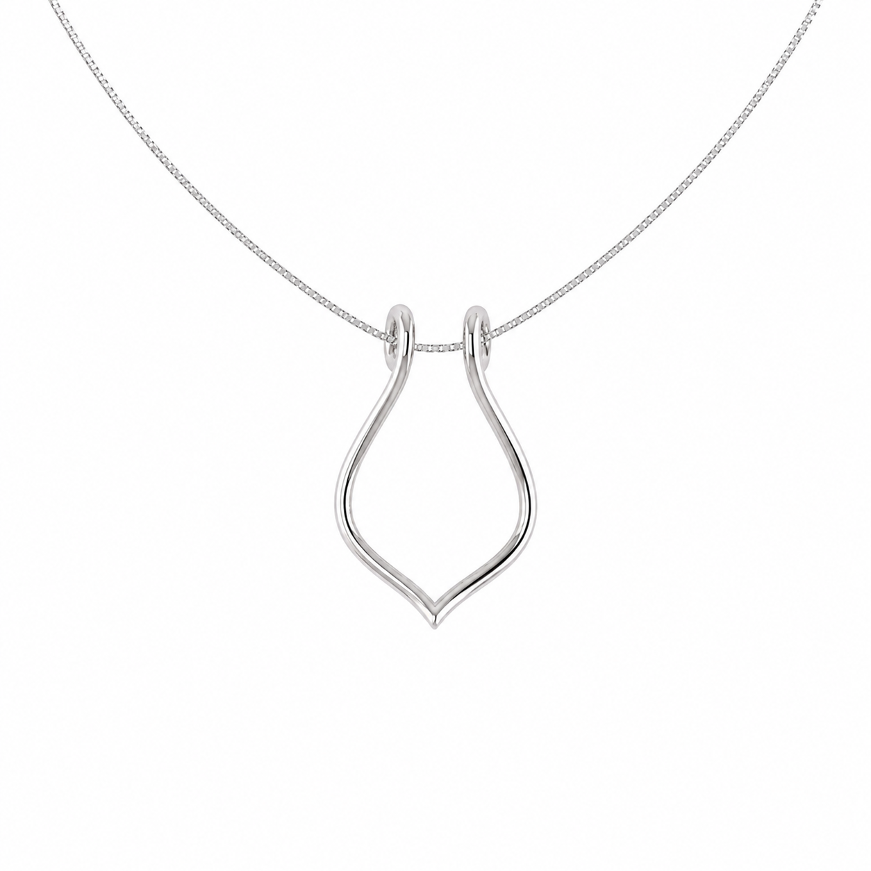 Sterling Silver 'Petal' Ring Holder 45cm Necklace