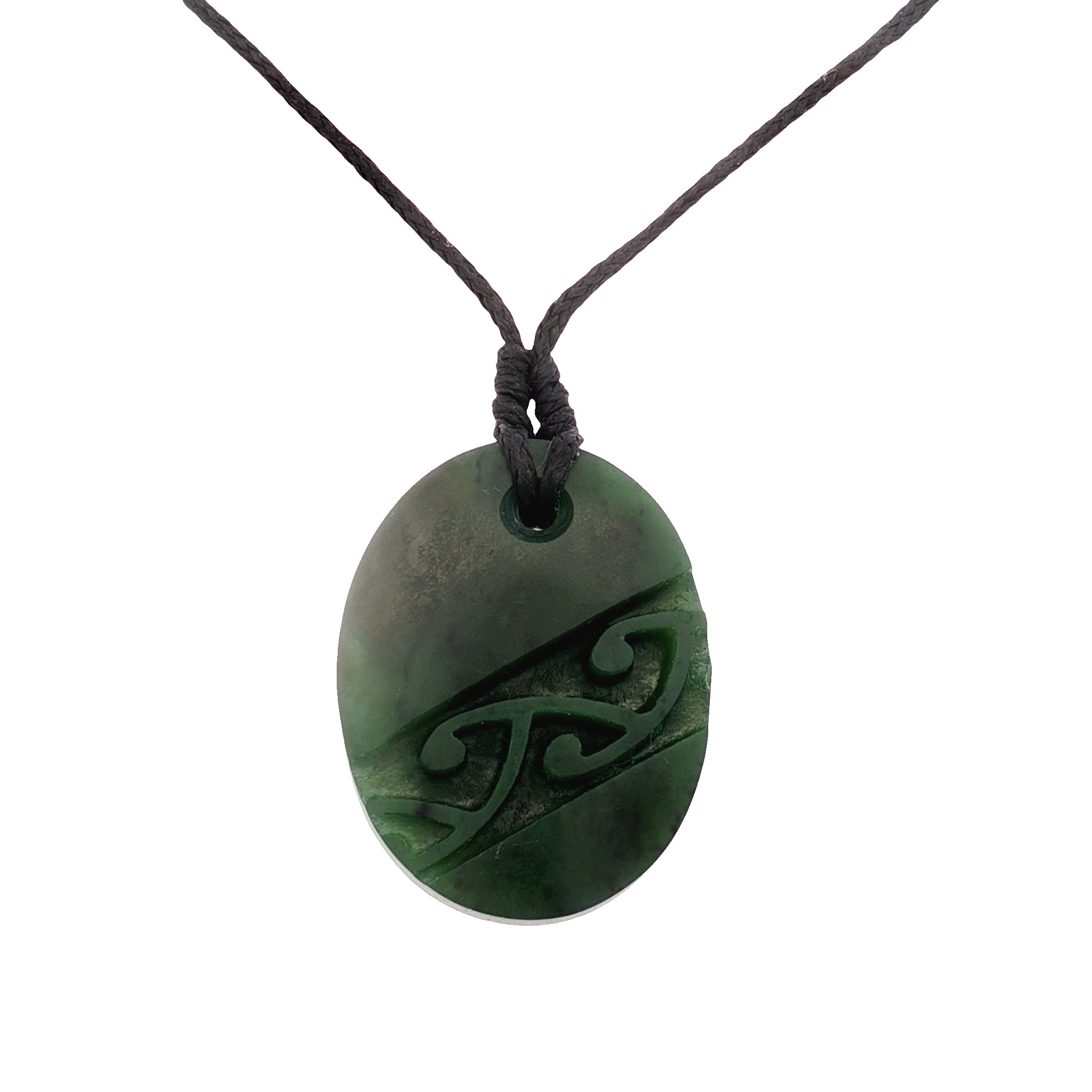 Oval Engraved Koru Pounamu Necklace