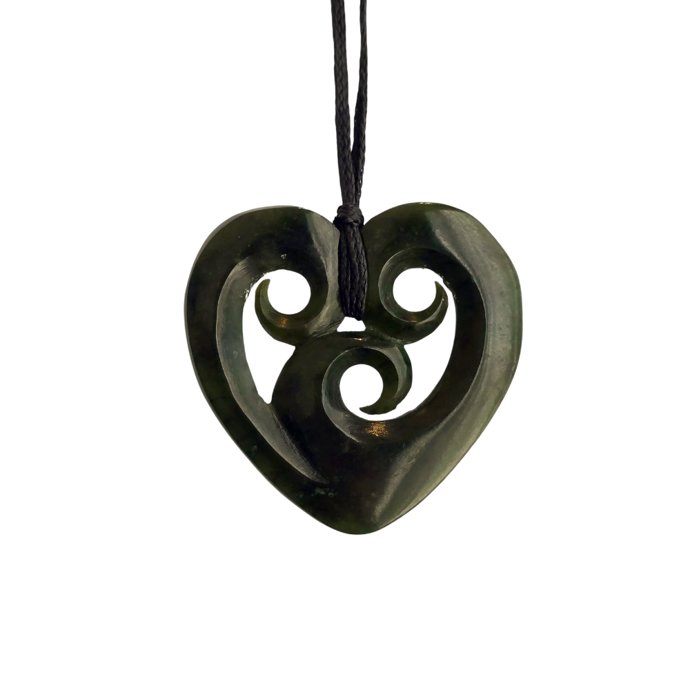 Triple Koru Heart Pounamu Necklace