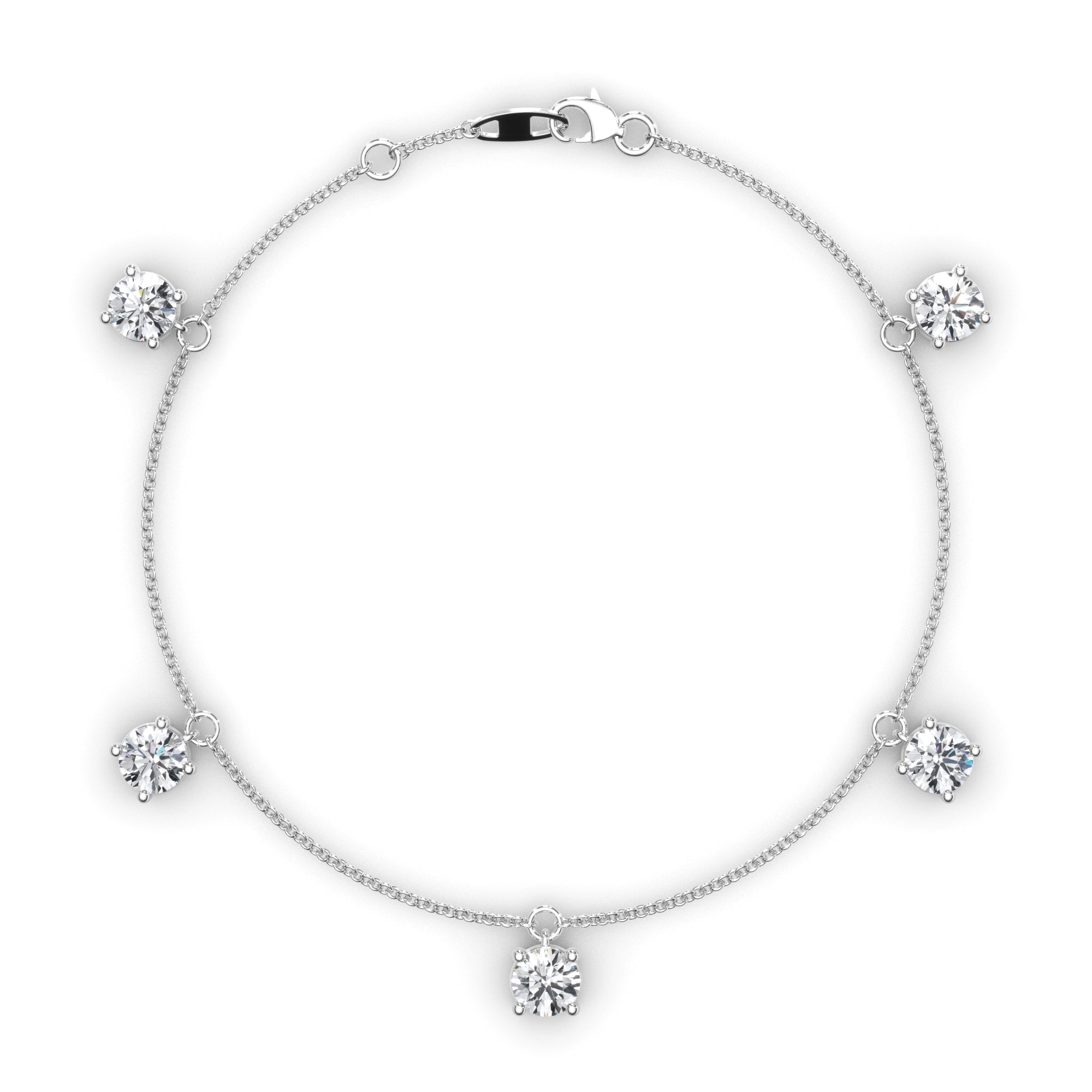 Floating Round Brilliant Cut Laboratory Grown Diamond Bracelet