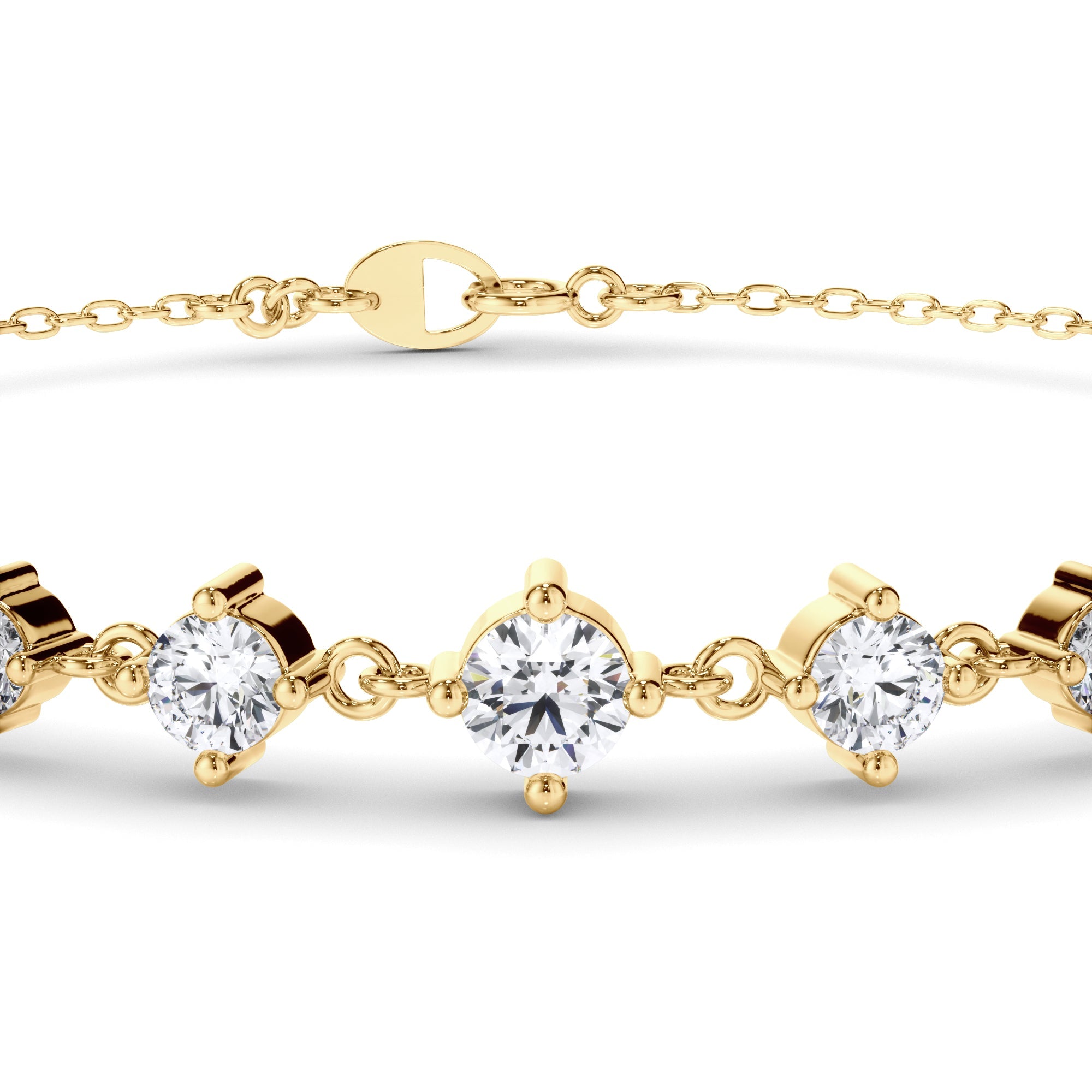 Graduating Round Brilliant Cut Laboratory Grown Diamond Bracelet
