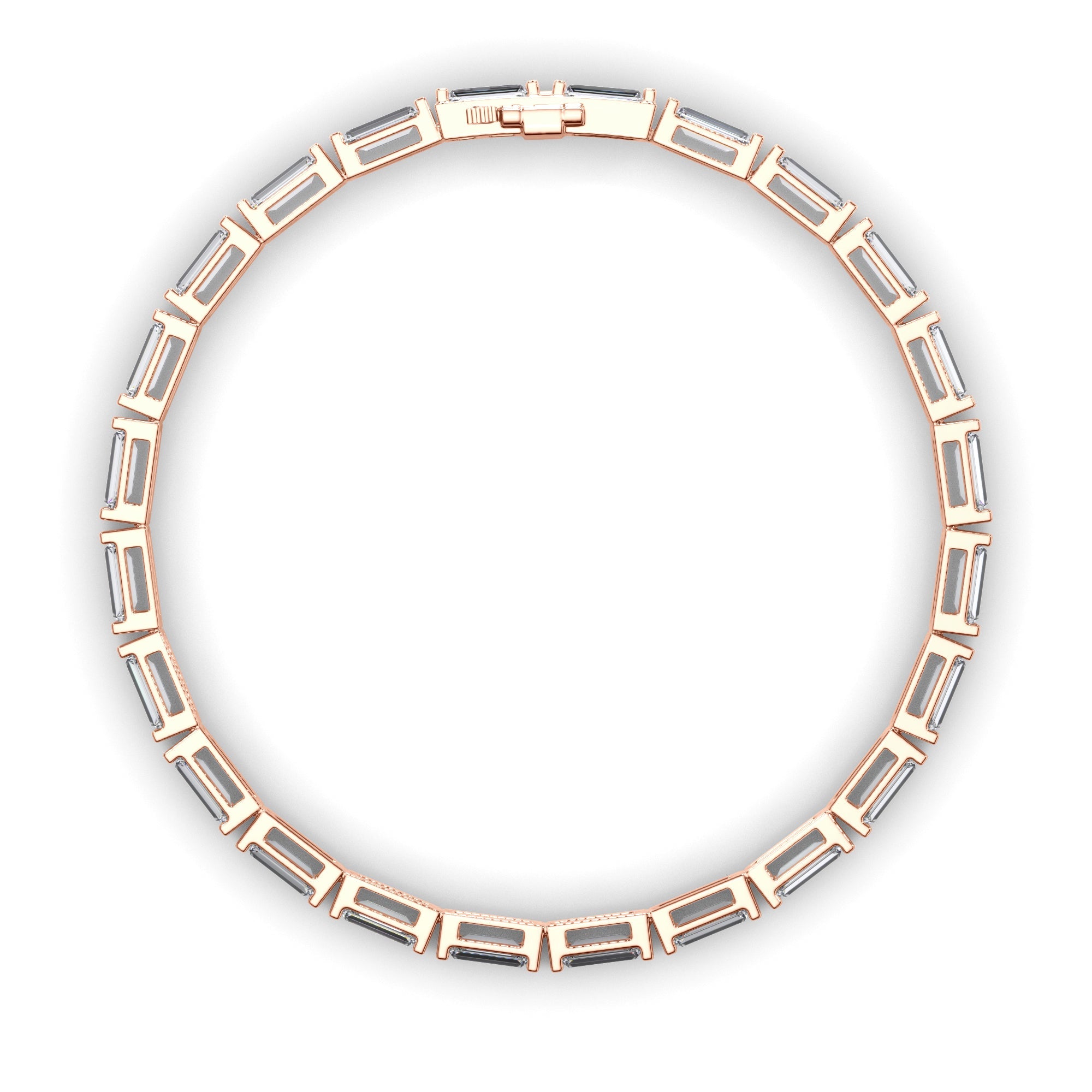 Baguette Cut Laboratory Grown Diamond Tennis Bracelet