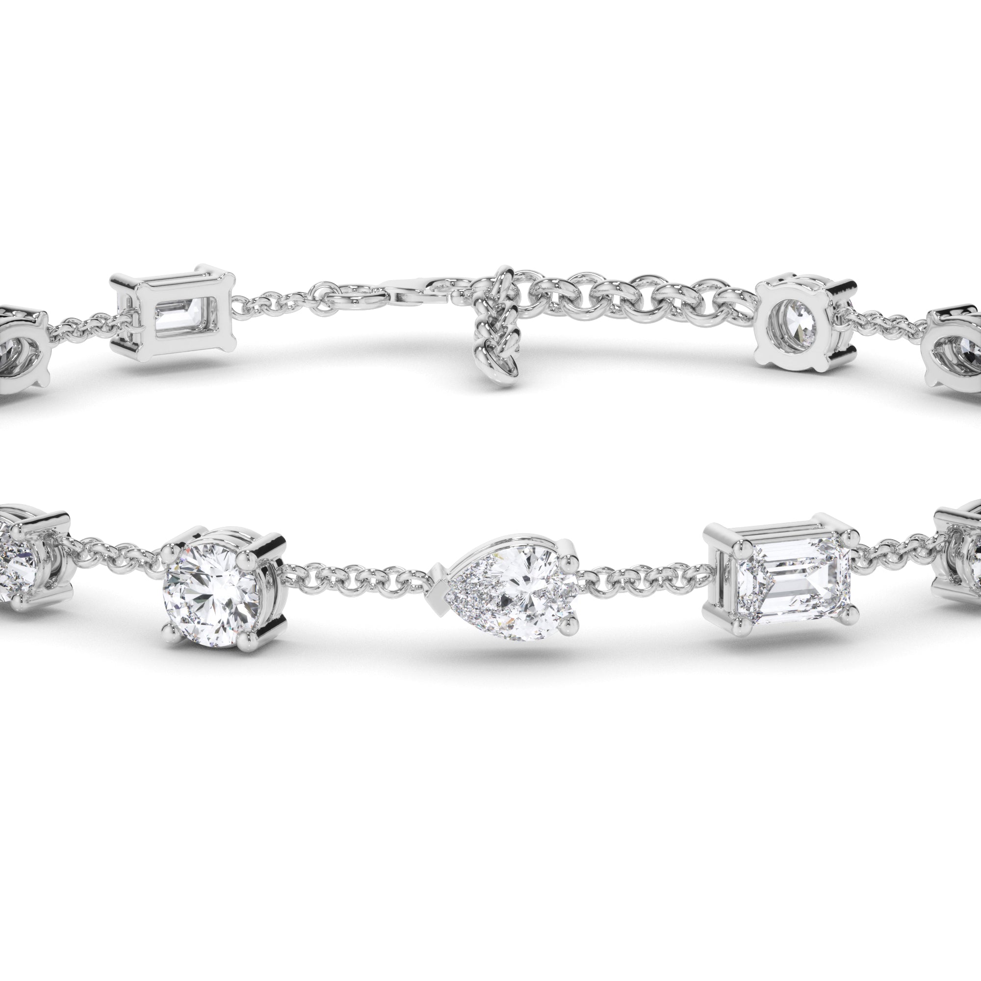 Multi-Shape Laboratory Grown Diamond Tennis Bracelet