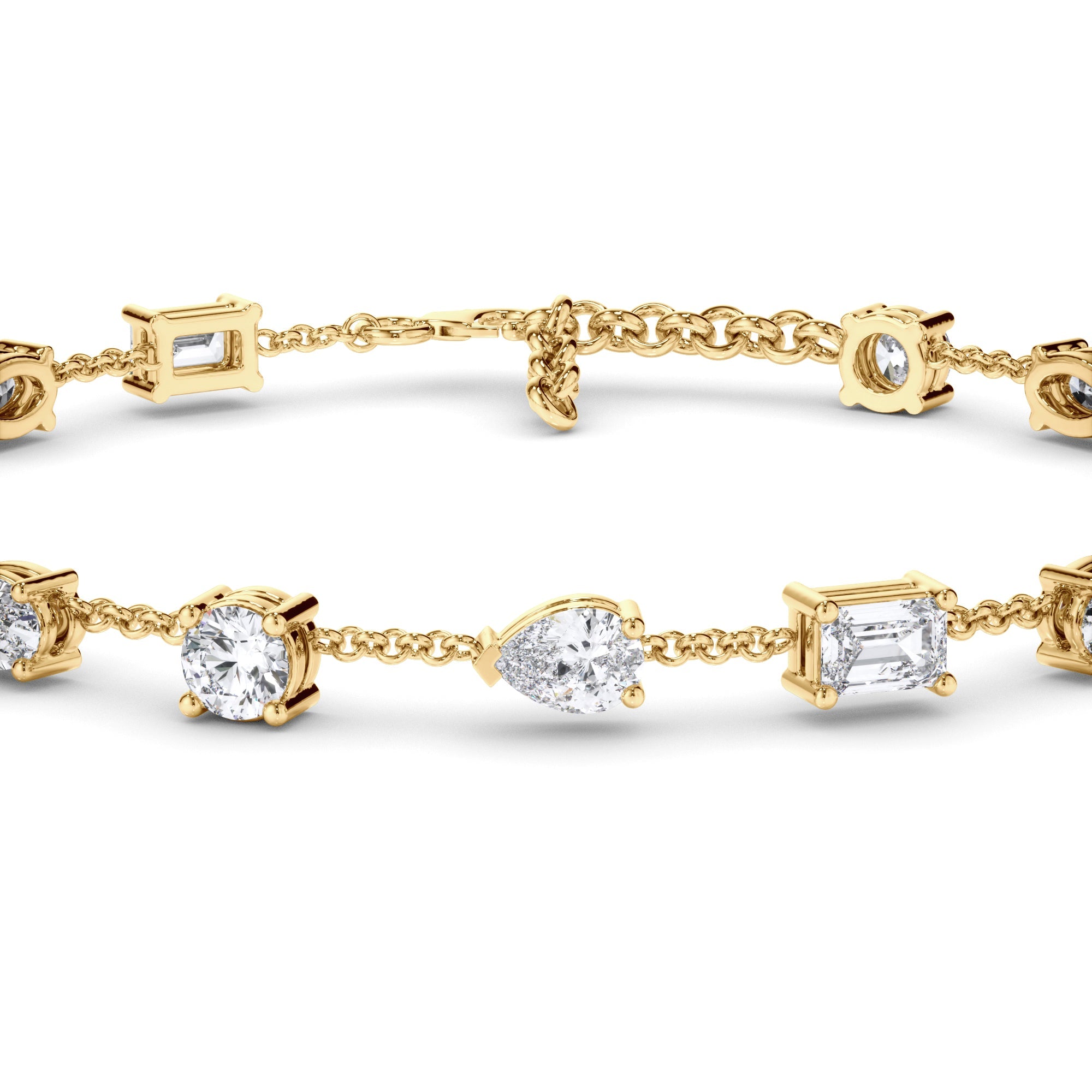 Multi-Shape Natural Mined Diamond Tennis Bracelet