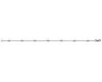 9k White Gold Lab Diamond Station Bracelet