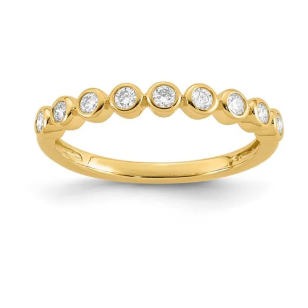9k Yellow Gold Bezel Set Lab Diamond Band