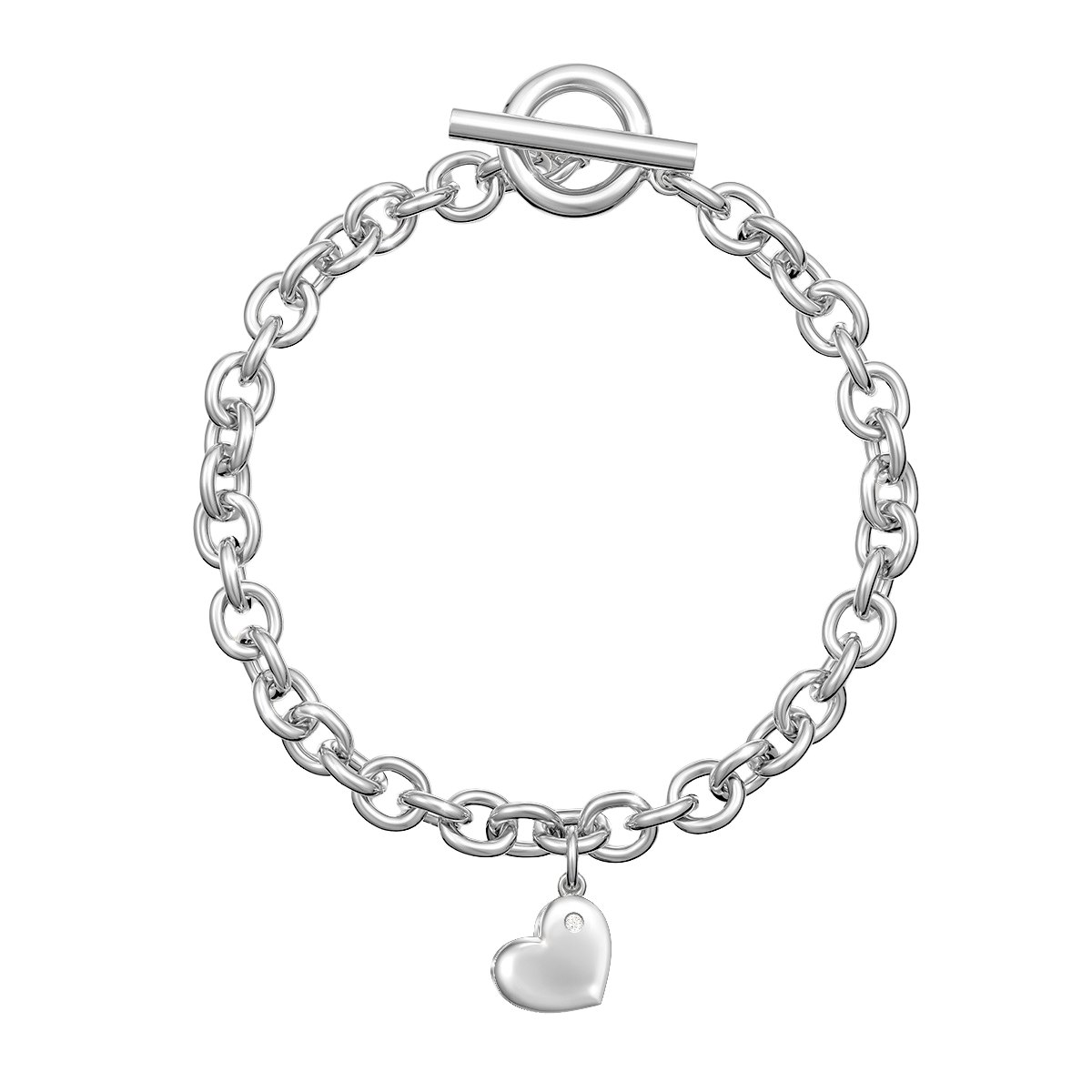 Love in a Jewel Heart Charm