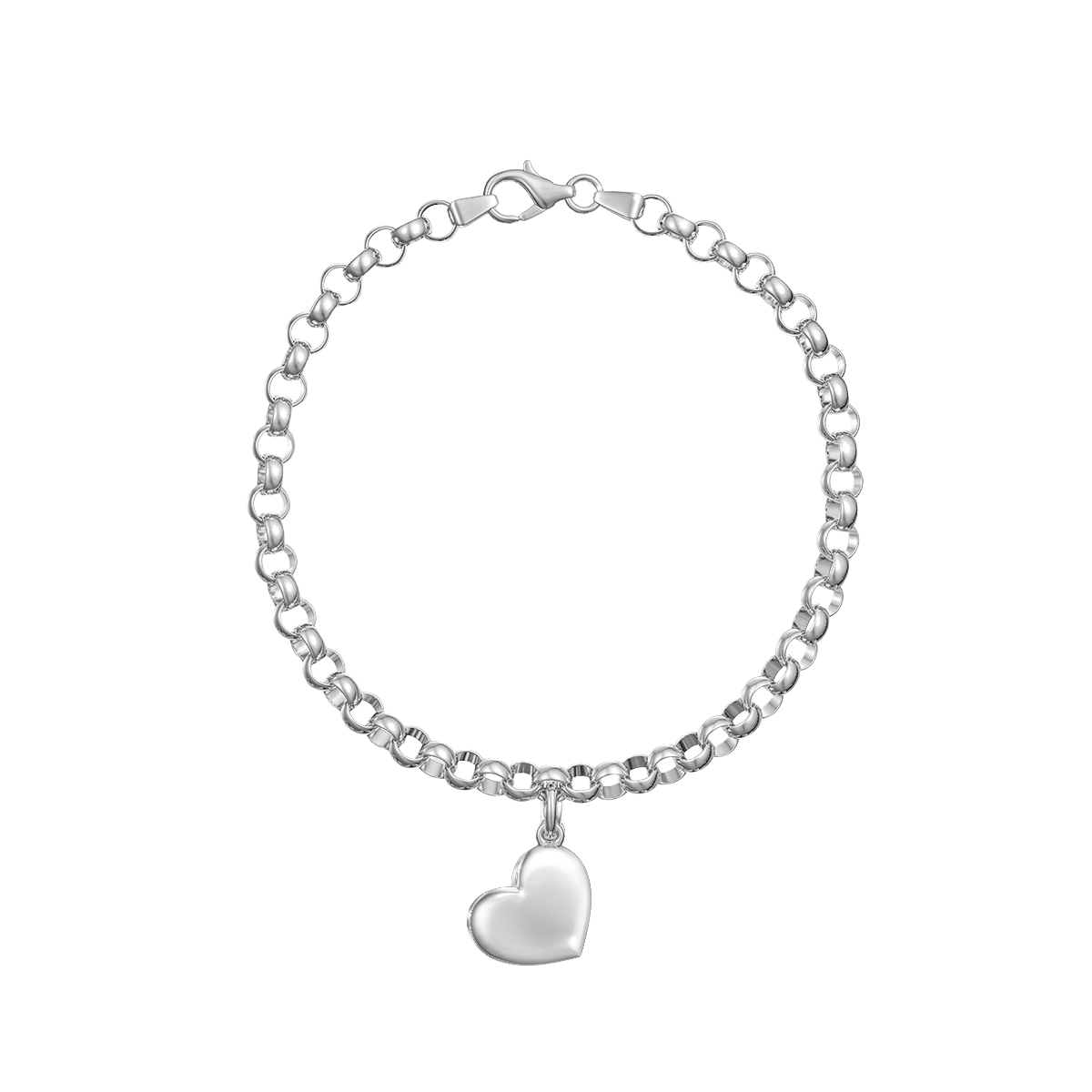 Love in a Jewel Plain Heart Charm