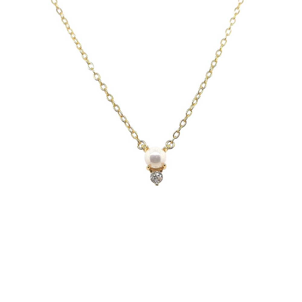 Gold Plated 'Horizon' Pearl Necklace