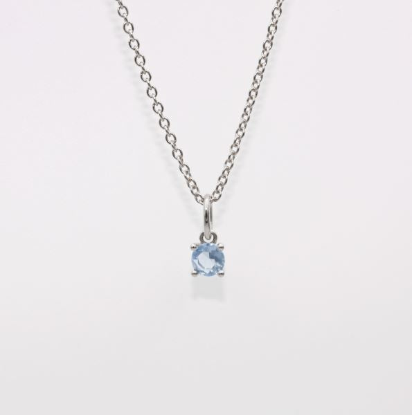 Sterling Silver Blue Topaz Birthstone Necklace