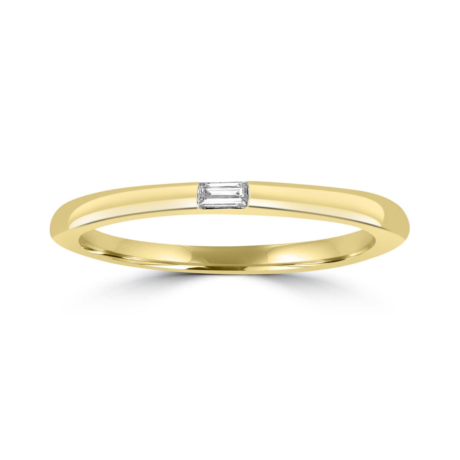 9k Yellow Gold Baguette Diamond Band