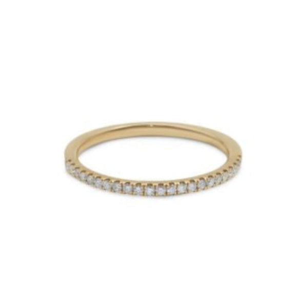 9k Yellow Gold Diamond Half Eternity Band