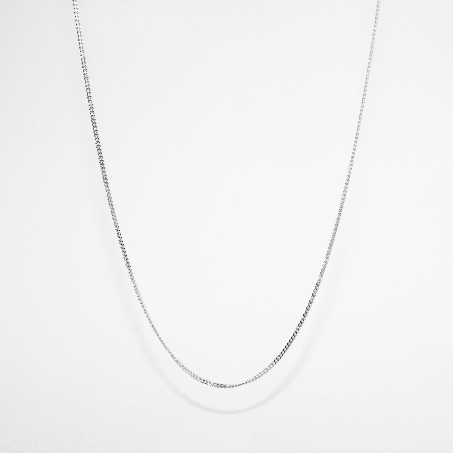 Sterling Silver Rhodium Plated Diamond Cut Curb Chain